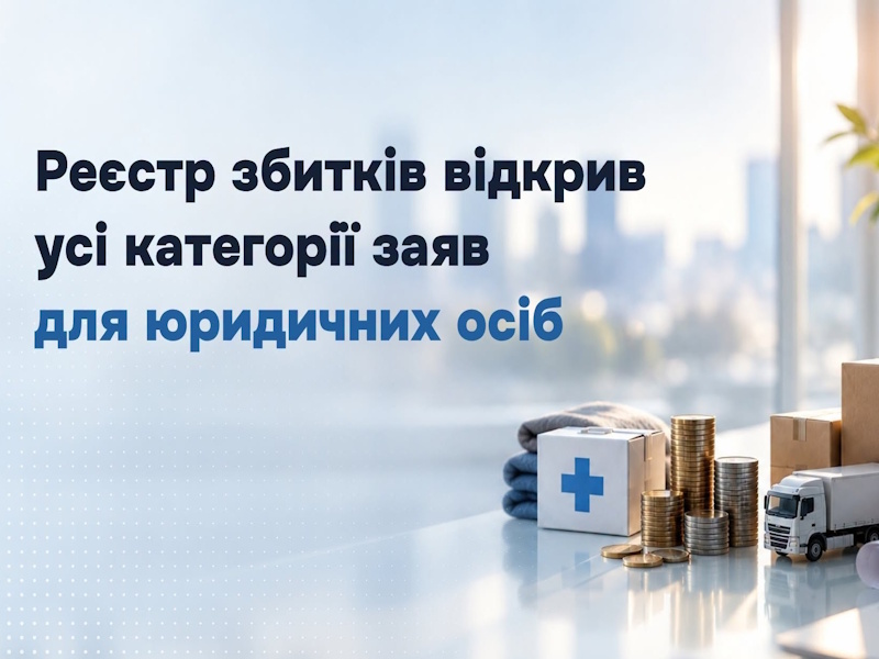Реєстр збитків відкрив усі категорії заяв для юридичних осіб