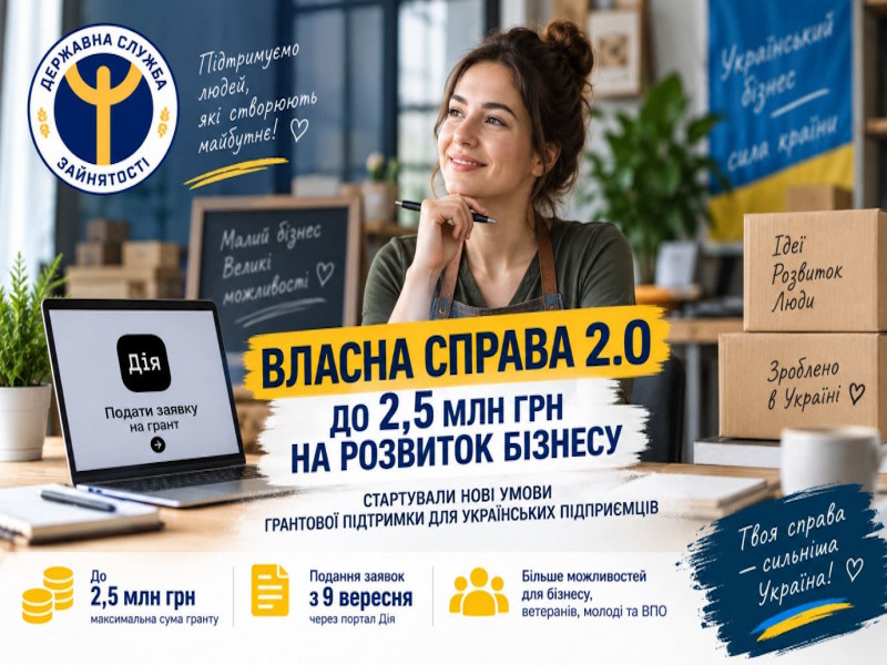 Власна справа 2.0: стартували нові умови грантової підтримки для українського бізнесу