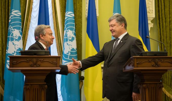 Президент та Генеральний секретар ООН обговорили можливість посилення залучення Організації до врегулювання ситуації на Донбасі