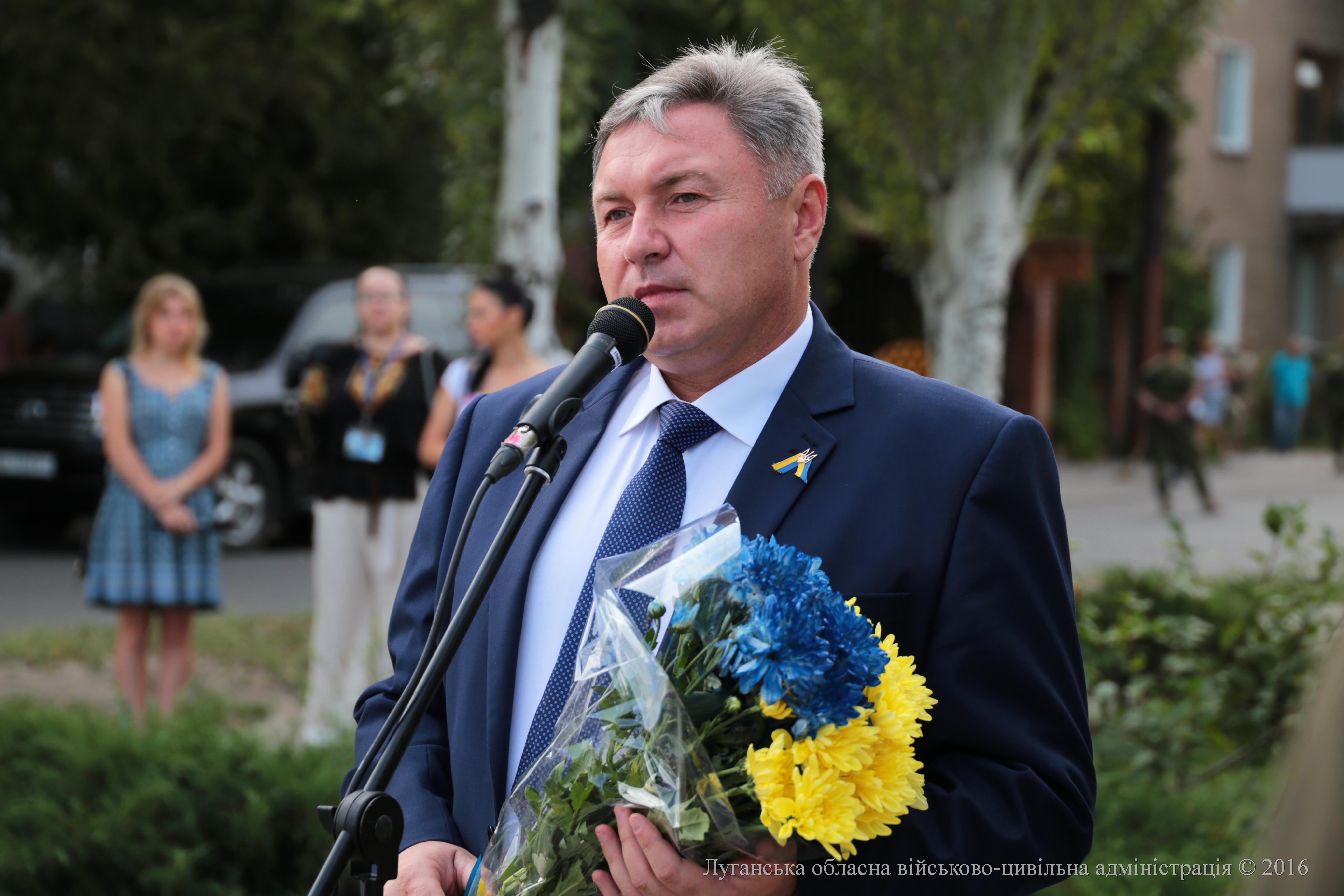 Привітання голови Луганської обласної державної адміністрації – керівника обласної військово-цивільної адміністрації Юрія Гарбуза з Днем Незалежності України