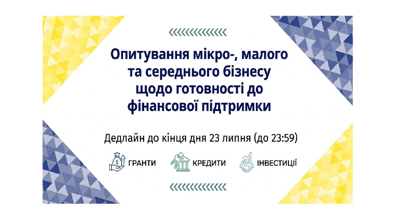 Запрошуємо представників мікро-, малого та середнього бізнесу області долучитися до опитування