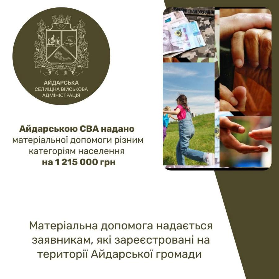 Айдарська громада виділила понад мільйон гривень на допомогу військовим