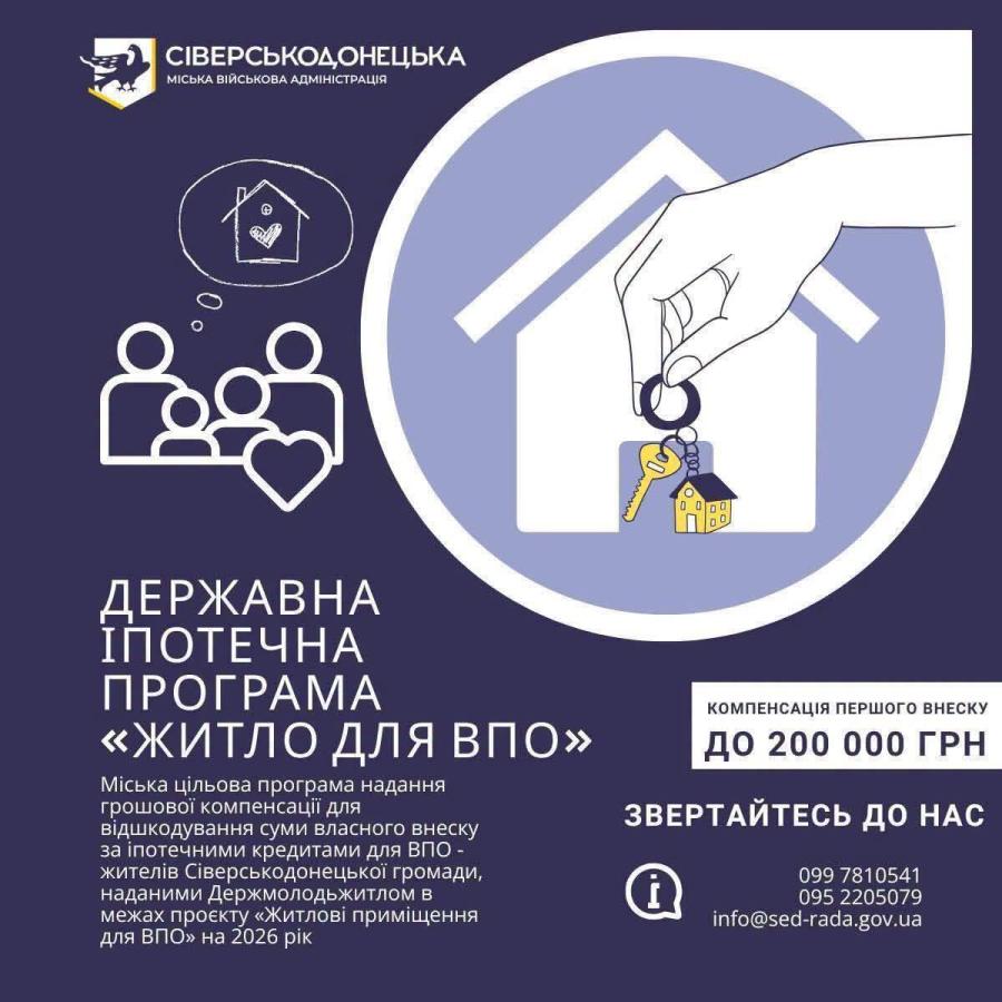 Сіверськодонецька МВА підтримує жителів громади, які долучаються до іпотечної програми Держмолодьжитло у співпраці з KfW/CEB (БРРЄ) «Житло для ВПО»