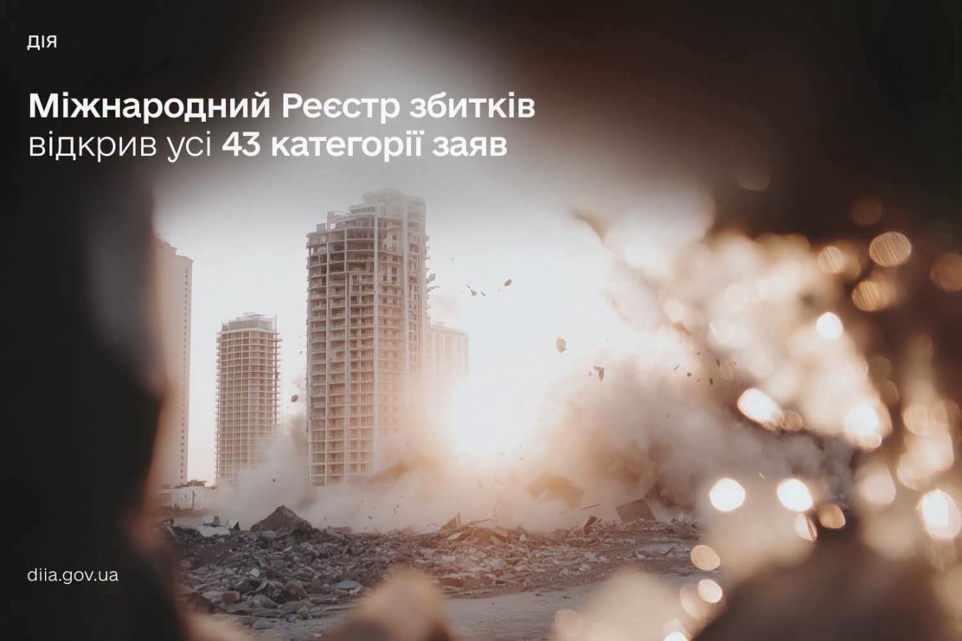 У Дії відкрито всі 43 категорії Реєстру збитків