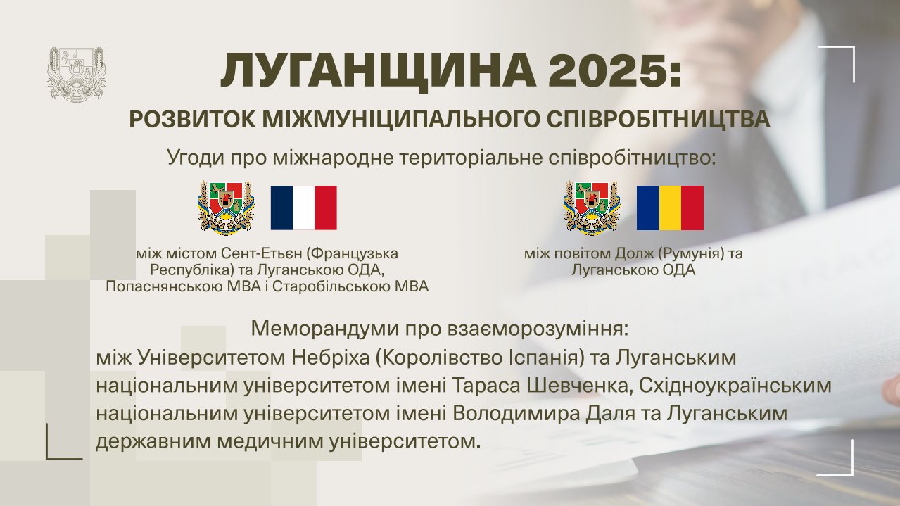 Луганщина у міжнародній взаємодії: підсумки співпраці, конкретні результати та плани на 2026 рік