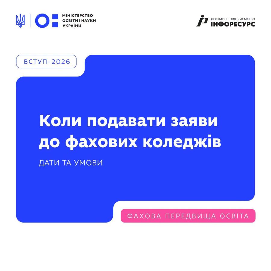 Із 1 липня — для вступників на основі 9 класів, із 6 липня — для вступників на основі 11 класів та раніше здобутої освіти.  Якщо ви вступник 2026 року і вже зареєстрували електронний кабінет, то наступний крок — подання заяв.