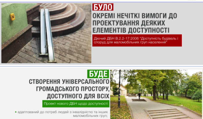 Громадський простір в Україні буде проектуватися універсальним, враховуючи потреби кожної людини