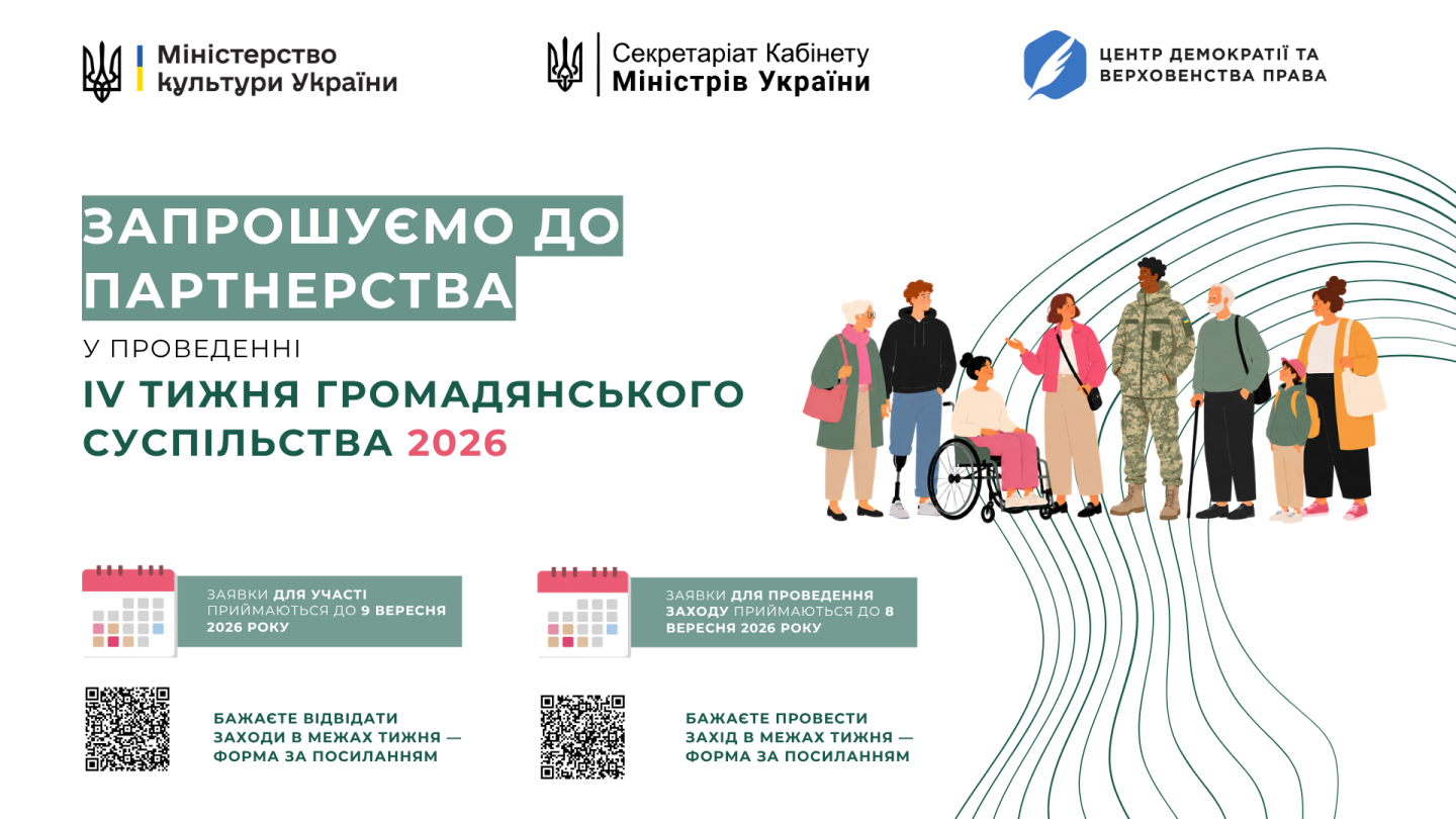 Міністерство культури України повідомило про початок підготовки до ІV Тижня громадянського суспільства