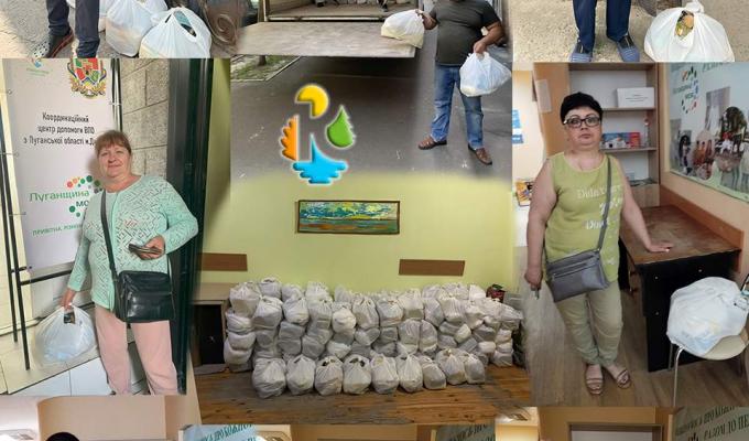 Протягом тижня понад 1300 внутрішньо переміщених осіб Луганщини отримали продуктові набори у гумхабах Кремінської громади