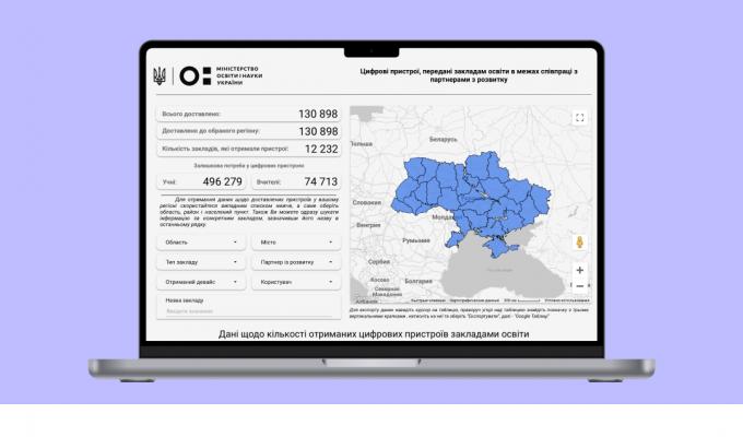 Стежте за розподілом ноутбуків для навчальних закладів. Запрацював інтерактивний дашборд