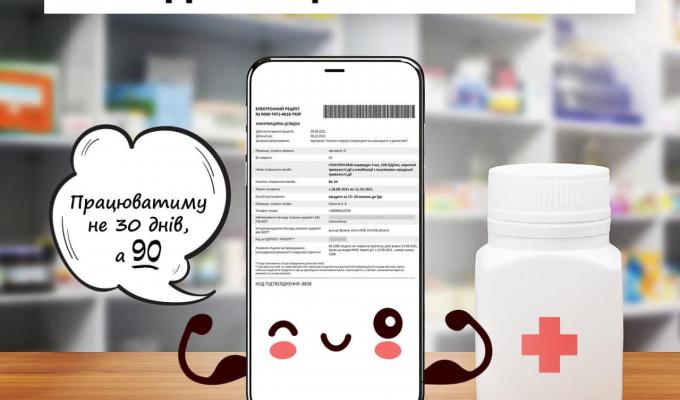 Строк дії електронних рецептів подовжено до 90 днів