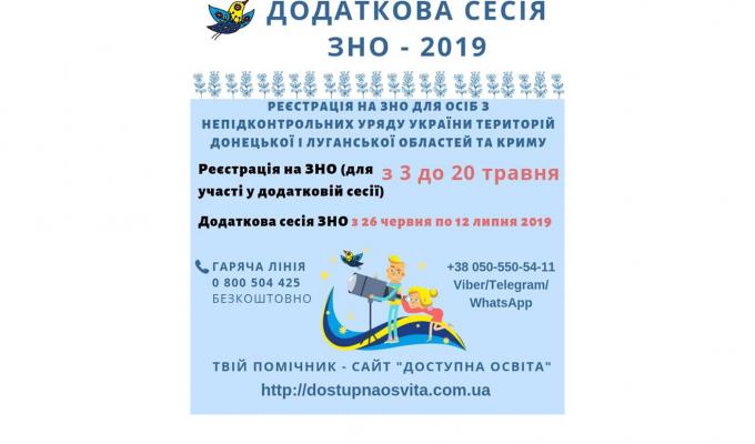 Сьогодні стартує реєстрація осіб з окупованих територій Луганської і Донецької областей та Криму на додаткову сесію ЗНО