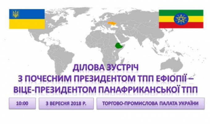 ДІЛОВА ЗУСТРІЧ З ПОЧЕСНИМ ПРЕЗИДЕНТОМ ТПП ЕФІОПІЇ – ВІЦЕ-ПРЕЗИДЕНТОМ ПАНАФРИКАНСЬКОЇ ТПП