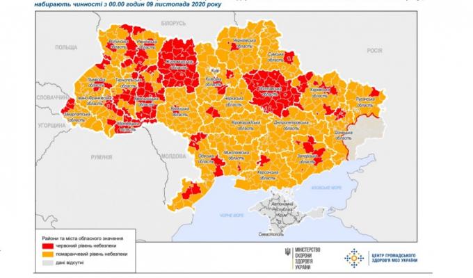 COVID-19: у Марківському районі залишається «червоний» рівень епіднебезпеки, в інших містах і районах Луганщини встановлено «помаранчевий»