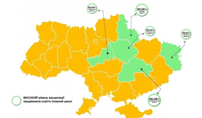 Луганщина має один з найвищих показників щеплених двома дозами освітян
