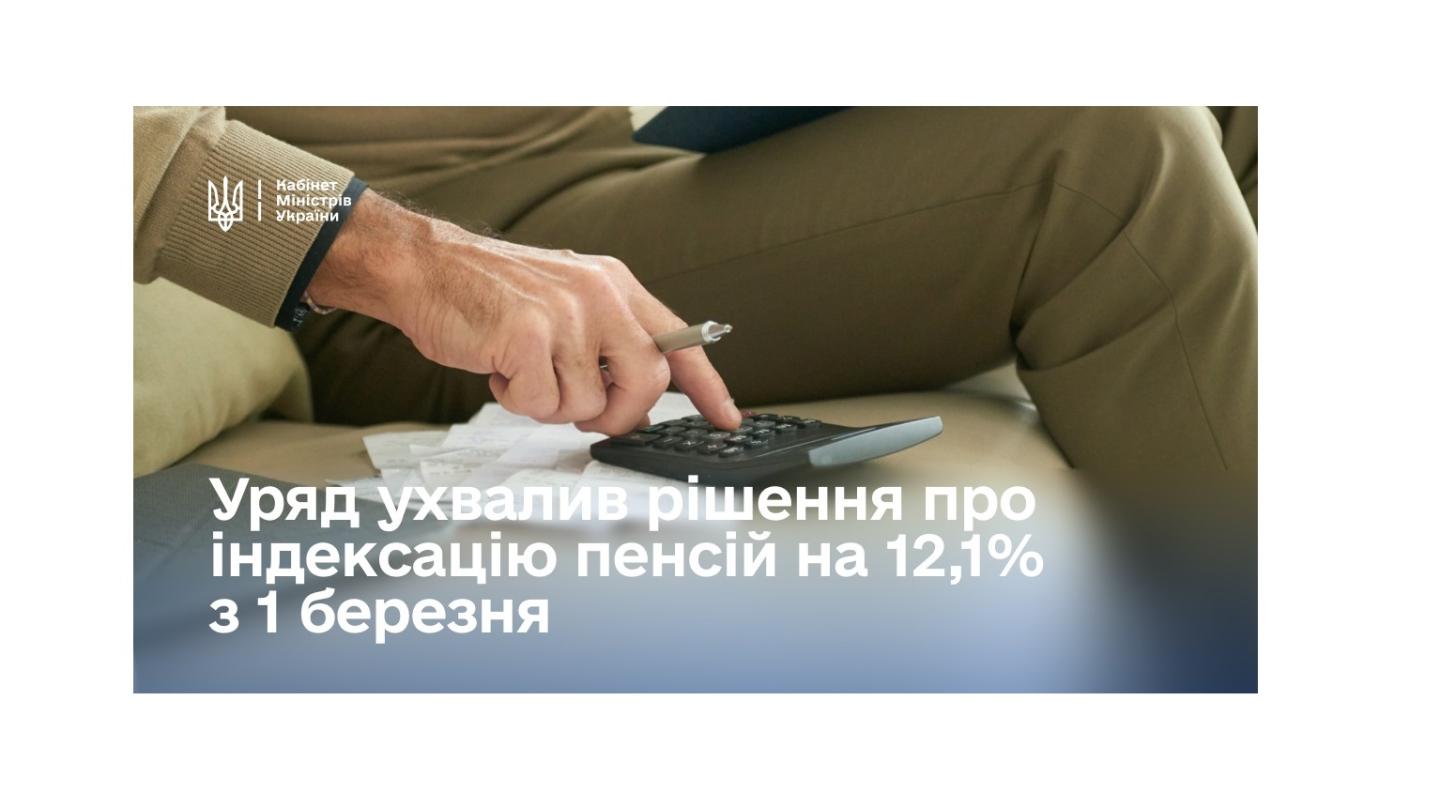 Із 1 березня пенсії і страхові виплати для мільйонів українців будуть проіндексовані на 12,1%