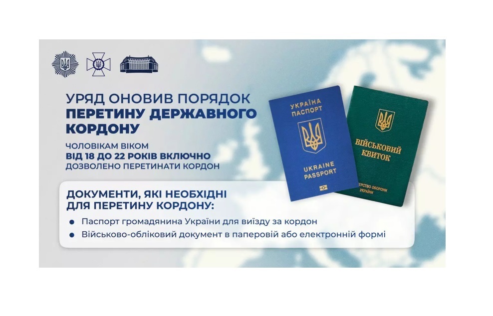 Роз’яснення МВС щодо виїзду за кордон чоловіків віком 18-22 років включно