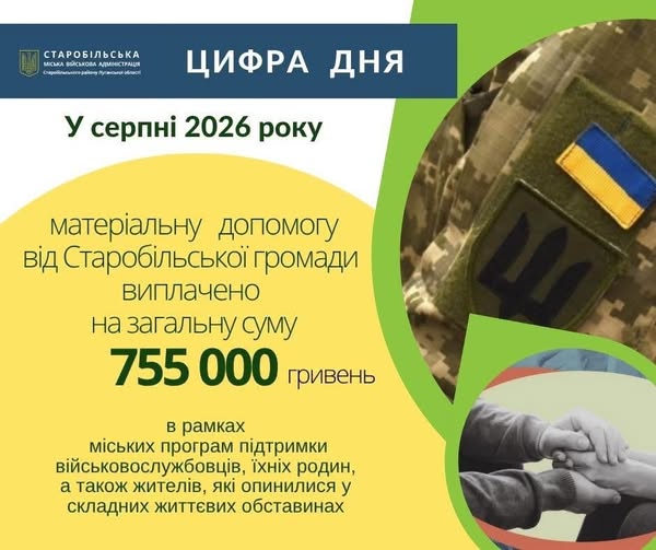 Понад 750 тисяч гривень у серпні виплачено жителям Старобільської громади