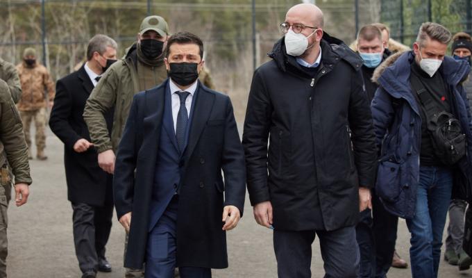 Президент: Присутність на лінії розмежування лідера ЄС демонструє, що Україна не залишається наодинці у прагненні до миру