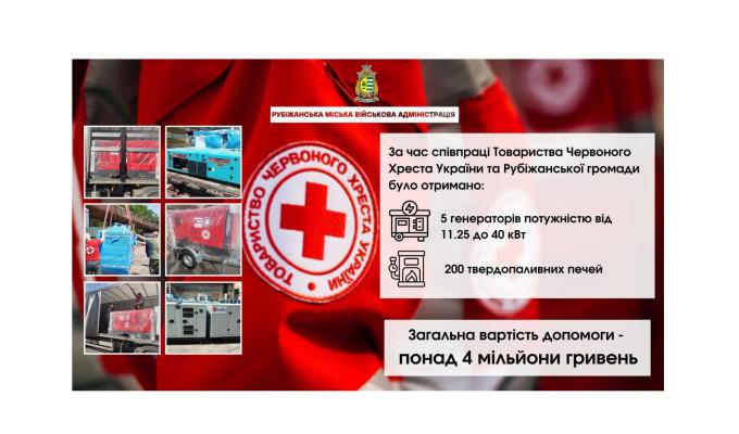 П’ятий генератор отримала Рубіжанська громада від обласного осередку Товариства Червоного Хреста