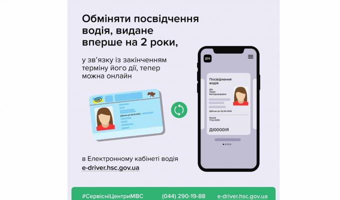 Здійснити обмін першого посвідчення водія можна онлайн