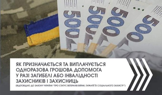 Як призначається та виплачується одноразова грошова допомога у разі загибелі або інвалідності Захисників і Захисниць