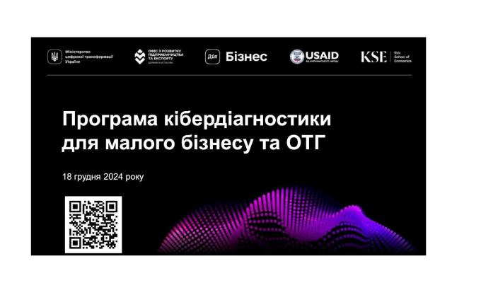 Один із трьох видів безкоштовної кібердіагностики можуть отримати підприємці за Програмою з кібердіагностики бізнесу серед МСП