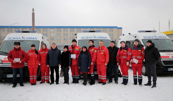 Три нові реанімобілі отримали заклади системи екстреної медичної допомоги Луганщини