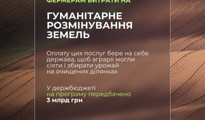 Гуманітарне розмінування: держава допомагає якнайшвидше повернути всі землі аграріїв у використання
