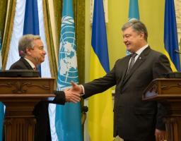 Президент та Генеральний секретар ООН обговорили можливість посилення залучення Організації до врегулювання ситуації на Донбасі
