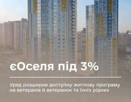 єОселя під 3%: Уряд розширив доступну житлову програму на ветеранів й ветеранок та їхніх рідних