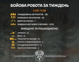 Результати «Помсти» за тиждень: 28 окупантів ліквідовано та 43 поранено, розбиті артилерія та склади БК ворога