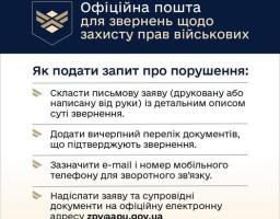 В Україні запрацювала офіційна пошта для звернень щодо захисту прав військовослужбовців