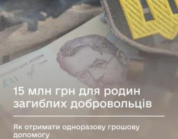15 млн грн для родин загиблих добровольців: як отримати одноразову грошову допомогу
