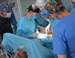 У воєнному госпіталі вперше відбулась спільна планова операція цивільного та військового судинних хірургів