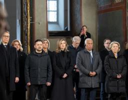 У Софії Київській Президент і перша леді разом із європейськими лідерами помолилися за гідний мир в Україні