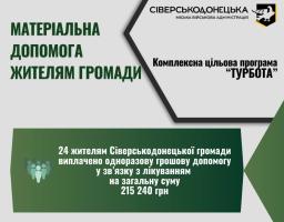 Ще понад 200 тис. грн виплачено жителям Сіверськодонецької громади у зв’язку з лікуванням