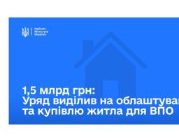 На покращення умов проживання ВПО спрямовано додатково 1,5 млрд грн