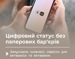 Мінветеранів спільно з Мінцифрою оновлюють «е-Посвідчення ветерана» та запускають нову послугу «Дані з реєстру ветеранів» у розділі “Ветеран Pro” в Дії