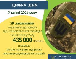 29 діючих військовослужбовців зі Старобільської громади у квітні отримали одноразову допомогу