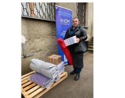 Ковдри, постільну білизну, матраци наші ВПО отримали у Житомирі