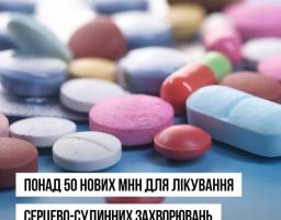 Понад 50 нових МНН для лікування серцево-судинних захворювань поповнять програму «Доступні ліки»