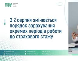 2 серпня 2026 року набувають чинності зміни до Закону України “Про загальнообов’язкове державне пенсійне страхування”, внесені Законом України від 9 квітня 2026 року № 4851-ІХ.  Однією з новацій є доповнення пункту 3-1 Прикінцевих положень Закону України “Про загальнообов’язкове державне пенсійне страхування” новим підпунктом 6, згідно з яким для визначення права на пенсію за віком до страхового стажу зараховуються періоди роботи, за які роботодавець нарахував застрахованим особам страхові внески (в сумі не