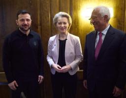 Координація з партнерами в Європі та підготовка 16-го пакета санкцій ЄС: Володимир Зеленський зустрівся з президентами Євроради та Єврокомісії