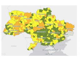 COVID-19: у 12 районах та трьох містах Луганщини відсьогодні уведено «помаранчевий» рівень небезпеки