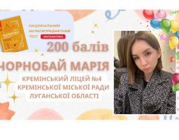 Ще одна випускниця з Кремінної отримала максимальний бал у НМТ