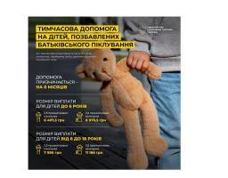 Запроваджено допомогу на дітей, які залишились без батьківського піклування – “Дитина не одна”