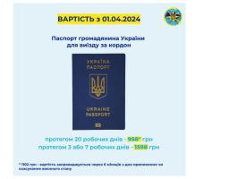 В Україні змінилася вартість оформлення закордонного паспорту