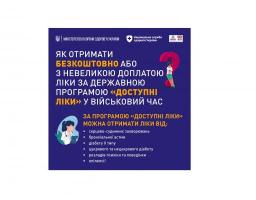 Як отримати безкоштовно або з невеликою доплатою ліки за державною програмою «Доступні ліки» у військовий час