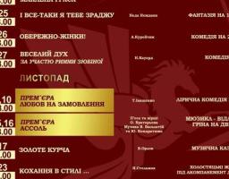 Репертуар жовтень-листопад 2018 р.